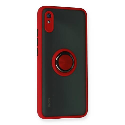 Redmi 9A K�l�f Montreal Y�z�kl� Silikon Kapak - K�rm�z�