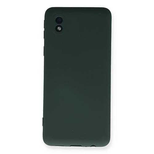 Galaxy A01 Core K�l�f Nano i�i Kadife Silikon - Koyu Ye�il