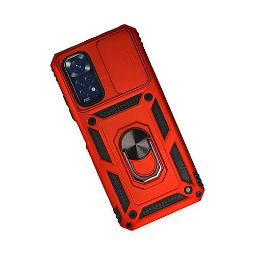 Redmi Note 11 K�l�f Pars Lens Y�z�kl� Silikon - K�rm�z�