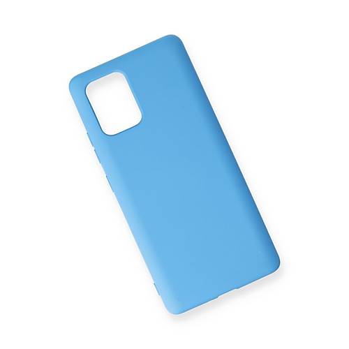Galaxy A91 / S10 Lite K�l�f Nano i�i Kadife Silikon - Mavi