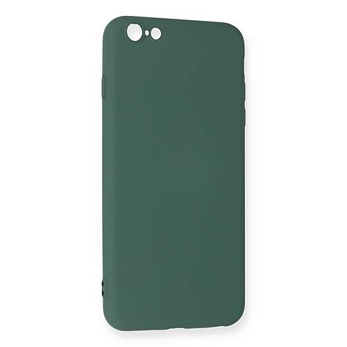 iPhone 6 Plus K�l�f Nano i�i Kadife Silikon - Koyu Ye�il