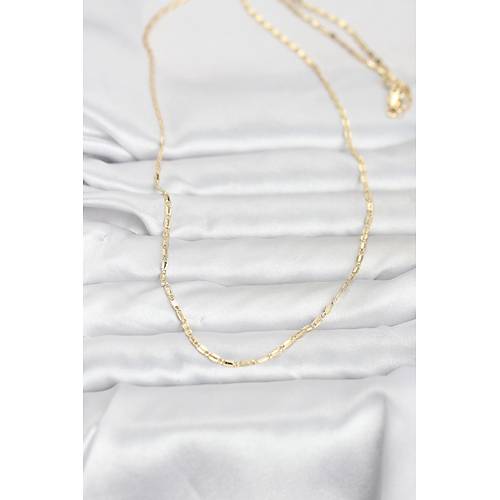 CM 14K Gold Renk Lazerli Zincir Model 60 cm Kad�n Kolye