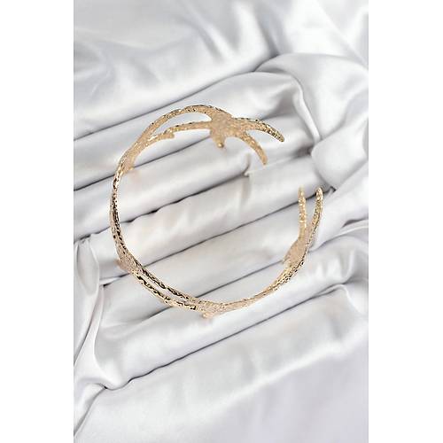 Pirin� S�ral� Deniz Y�ld�z� Model Gold Renk Kad�n Pazu Bileklik