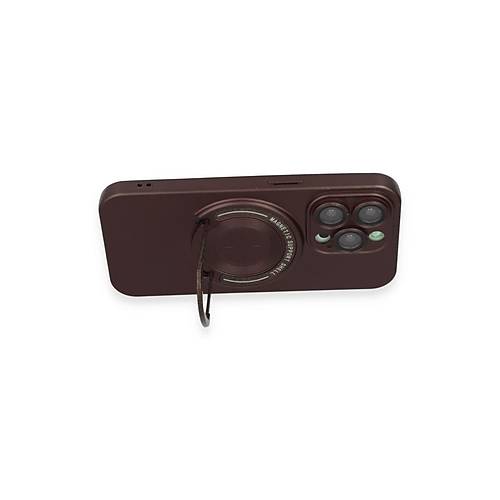 iPhone 14 Pro K�l�f Lukka Magneticsafe Kapak - Kahverengi