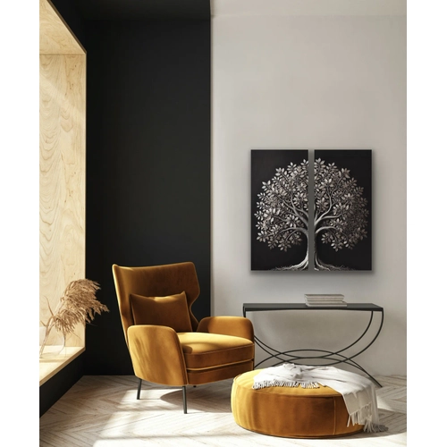 2li Eskitme Krom A�a� Kanvas Tablo 60x120cm x2