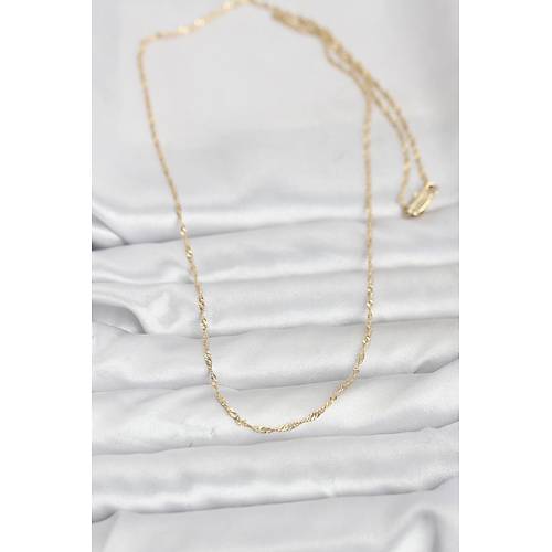 CM 14K Gold Renk Burgu Model 60 cm Kad�n Kolye