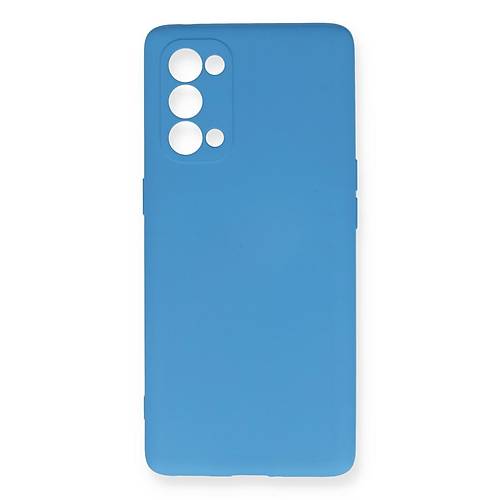 Reno 5 Pro K�l�f Nano i�i Kadife Silikon - Mavi