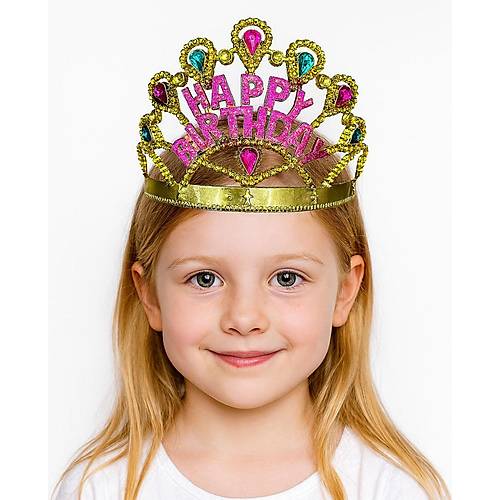 Alt�n Renk Happy Birthday Yaz�l� Do�um G�n� Tac� 60 cm