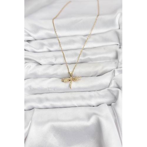 316L �elik Zincir Gold Renk Yusuf�uk Model Zirkon Ta�l� Kad�n Kolye