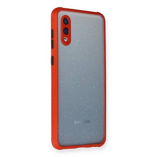 Galaxy A02 K�l�f Miami �effaf Silikon - K�rm�z�