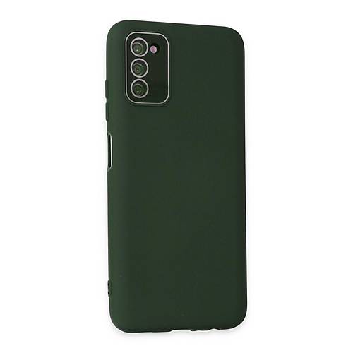 Galaxy A03S K�l�f Lansman Glass Kapak - Koyu Ye�il
