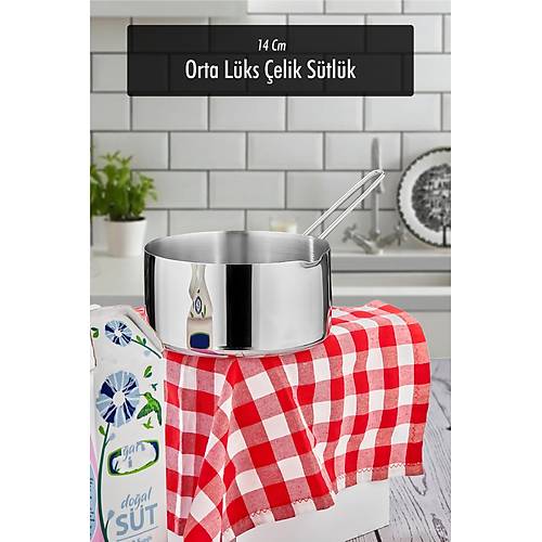 14 Cm Orta Boy L�x Paslanmaz �elik S�tl�k & Sosluk & Ka�erola