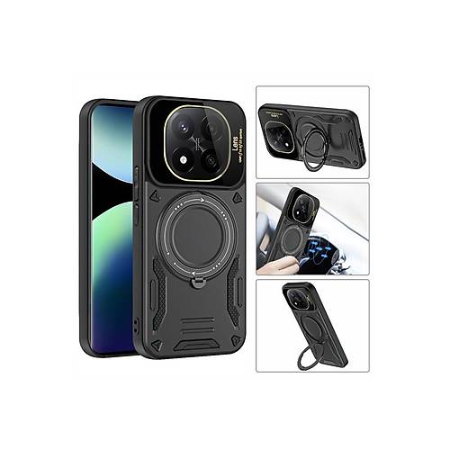 Redmi Note 14 Pro 5G K�l�f Joy Lens Standl� Kapak - Lacivert