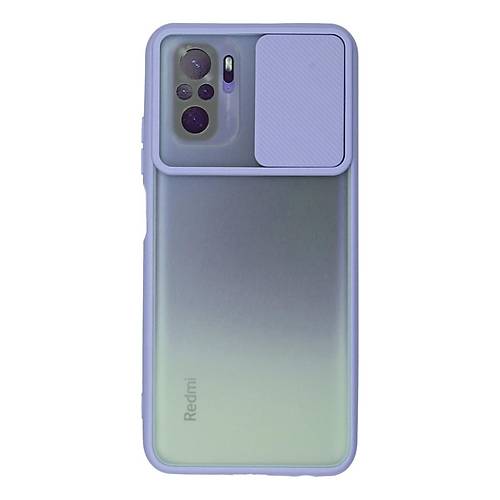 Redmi Note 10 K�l�f Palm Buzlu Kamera S�rg�l� Silikon - Lila