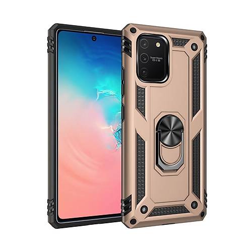 Galaxy A91 / S10 Lite K�l�f Sofya Y�z�kl� Silikon Kapak - Gold