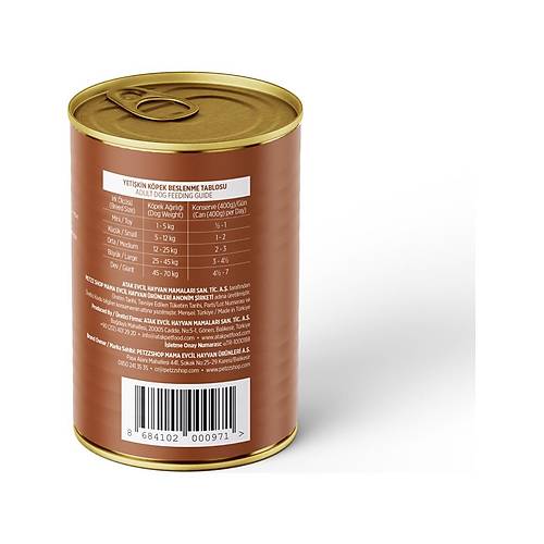 Petzzdogs Kuzu Etli Yeti�kin K�pek Konservesi 400 gr 1 Adet