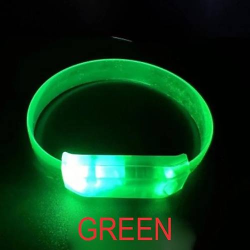 3 Modlu Pilli LED I��kl� Esnek Parti Bilekli�i Ye�il