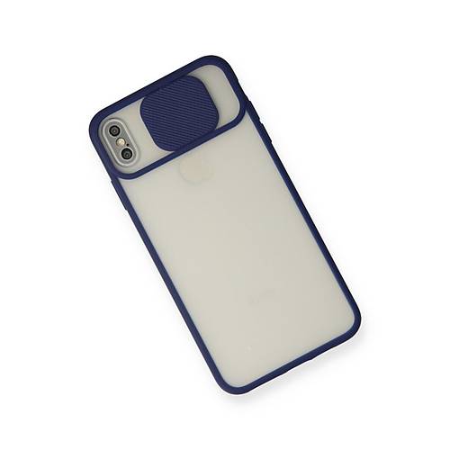 iPhone X K�l�f Palm Buzlu Kamera S�rg�l� Silikon - Lacivert