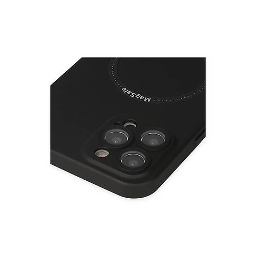 iPhone 12 Pro K�l�f Jack Magneticsafe Lens Silikon - Siyah