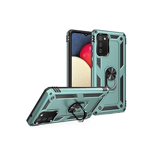 Galaxy A02S K�l�f Sofya Y�z�kl� Silikon Kapak - Ye�il