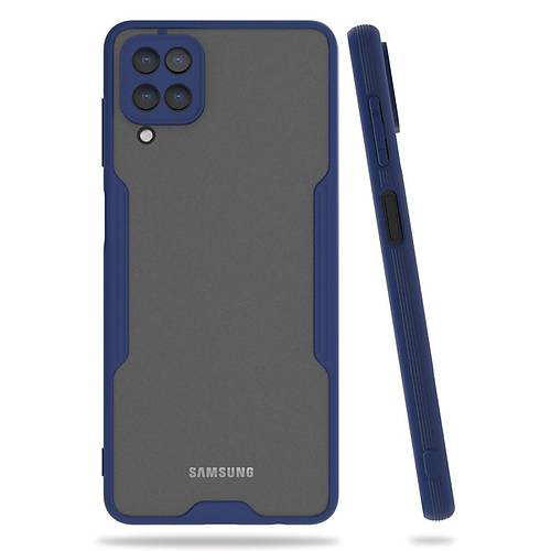 Galaxy A22 K�l�f Platin Silikon - Lacivert