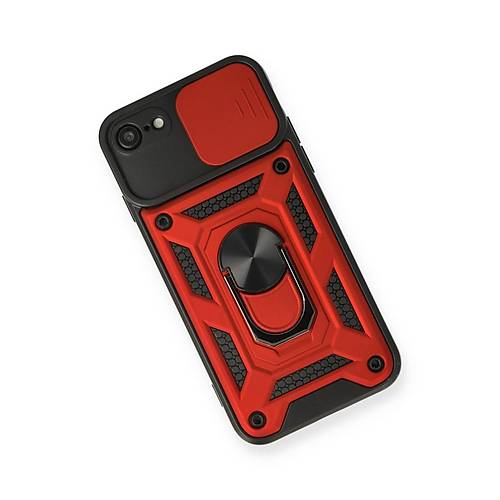 iPhone 7 K�l�f Pars Lens Y�z�kl� Silikon - K�rm�z�