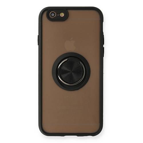 iPhone 6 K�l�f Montreal Y�z�kl� Silikon Kapak - Siyah