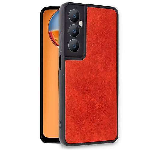 Realme C65 K�l�f Aras Deri Kapak - K�rm�z�