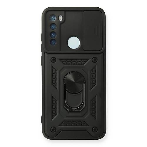 Redmi Note 8 K�l�f Pars Lens Y�z�kl� Silikon - Siyah