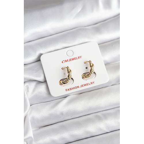 14K Gold Renk Kaplama Burgu Model CM Kad�n K�pe