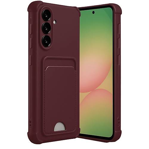 Galaxy A36 K�l�f Kelvin Kartvizitli Silikon - Bordo