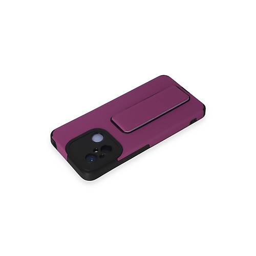 Redmi 12C K�l�f Mega Standl� Silikon - Mor