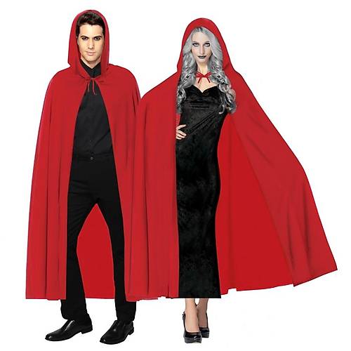 K�rm�z� Renk Kap�onlu Pelerin 120 cm
