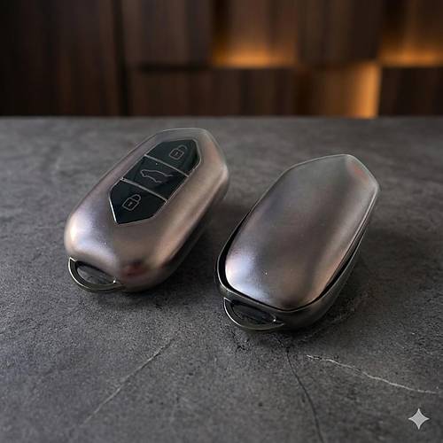 TOGG Uyumlu Smart 3 Buton Silikon Oto Anahtar Kumanda Kab� K�l�f Gri