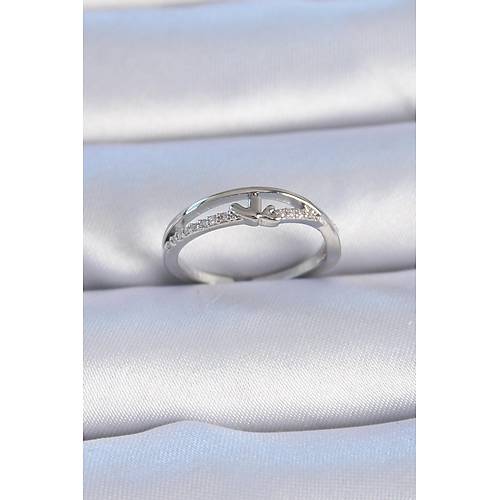 Pirin� G�m�� Renk Zirkon Ta�l� Kalp Model Kad�n Y�z�k