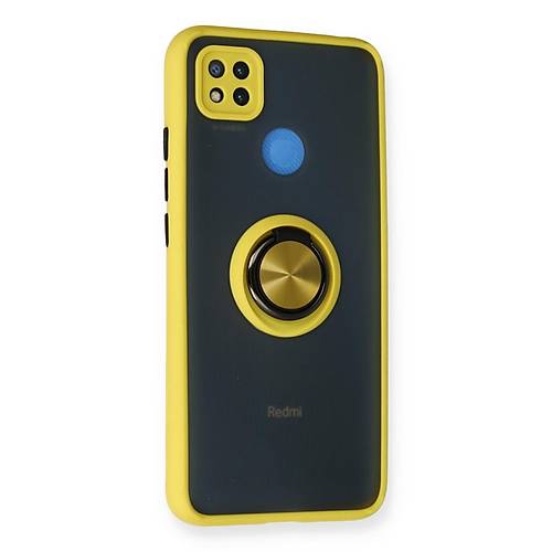 Redmi 9C K�l�f Montreal Y�z�kl� Silikon Kapak - Sar�