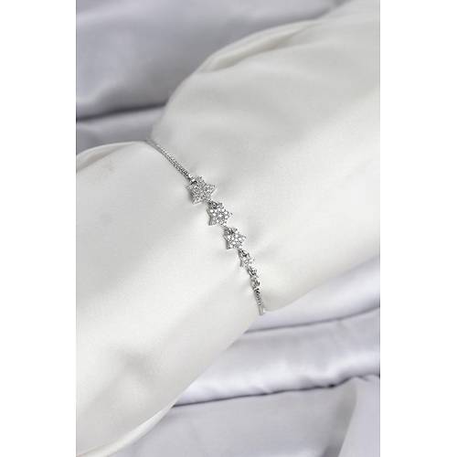 G�m�� Renk Zirkon Ta�l� Y�ld�z Model Asans�rl� Kad�n Bileklik