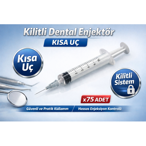 Kilitli Dental Enjekt�r K�sa U� Luer Lock ��r�nga � Di� Hekimli�i ��in G�venli ve Pratik Kullan�m