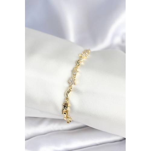 Pirin� Gold Renk Kad�n Manifest Bileklik