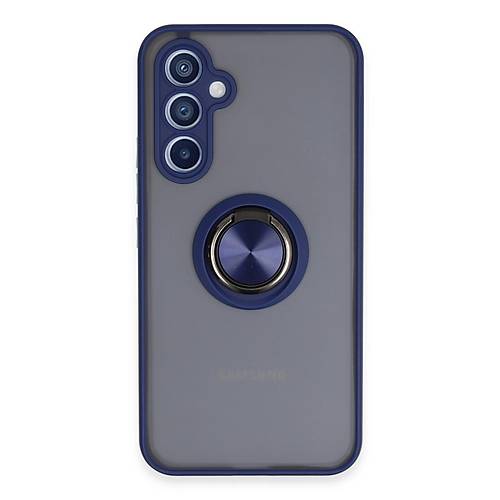 Galaxy A34 5G K�l�f Montreal Y�z�kl� Silikon Kapak - Lacivert