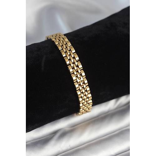 316L �elik 9 mm Kal�nl�kta Gold Renkli Erkek Bileklik