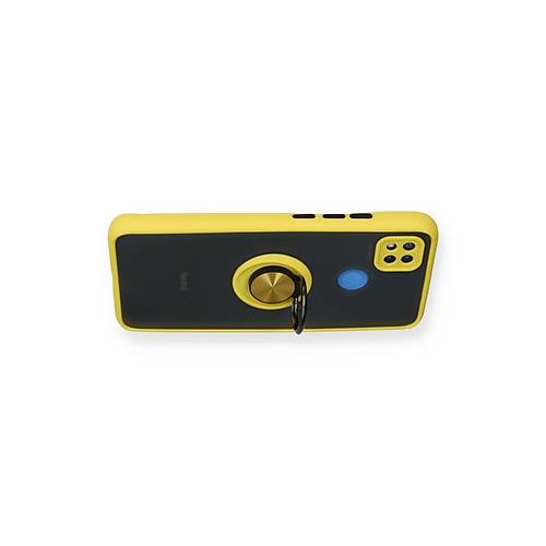 Redmi 9C K�l�f Montreal Y�z�kl� Silikon Kapak - Sar�