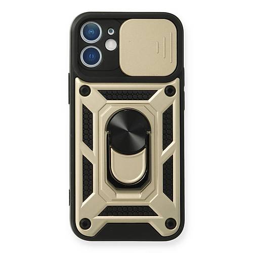 iPhone 11 K�l�f Pars Lens Y�z�kl� Silikon - Gold