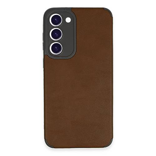 Galaxy S23 Plus K�l�f Loop Deri Silikon - Kahverengi