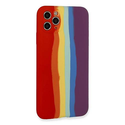 iPhone 11 Pro K�l�f Ebruli Lansman Silikon - K�rm�z�-Mor