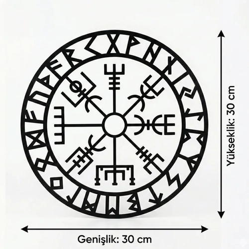 Viking Pusulas� Vegvisir Duvar Tablosu MDF Lazer Kesim Nordik Duvar S�s� Modern Dekor