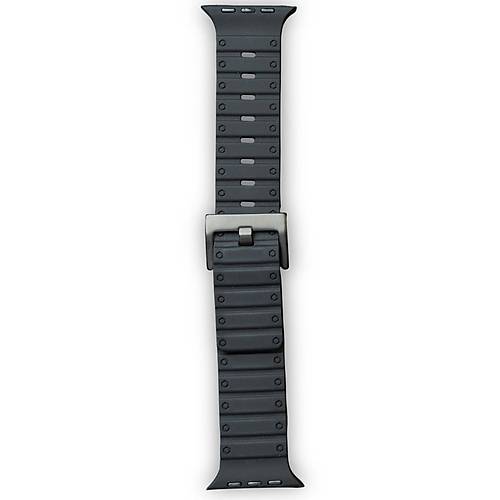 Watch 42mm Magnus M�knat�sl� Silikon Kordon - Siyah