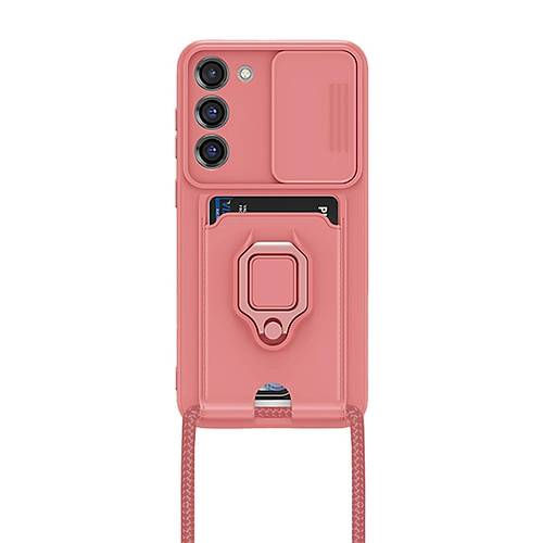 Galaxy S23 Plus K�l�f Zuma Kartvizitli Y�z�kl� Silikon - Pembe