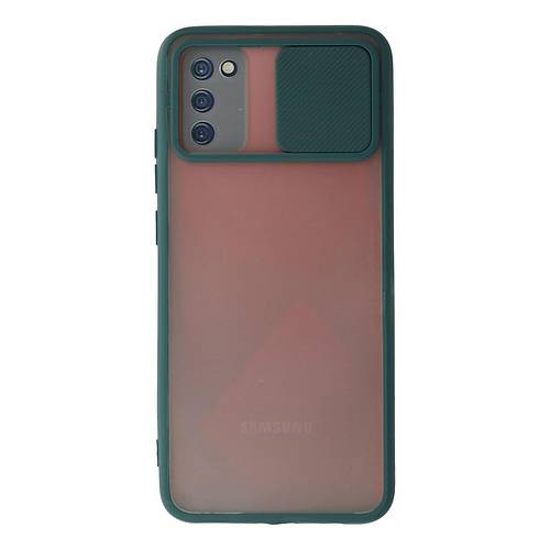 Galaxy A03S K�l�f Palm Buzlu Kamera S�rg�l� Silikon - Ye�il