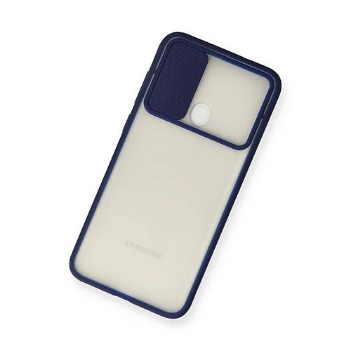 Galaxy A11 K�l�f Palm Buzlu Kamera S�rg�l� Silikon - Lacivert